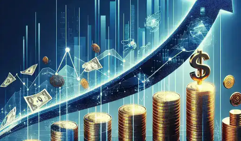 "Affirm logo with upward trending graph background, symbolizing a 15% increase in shares driven by strong consumer lending revenue"